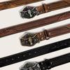 In-Stock Western Bull Head Buckle Leather Belt - Trendy Retro Punk Style for Men & Women