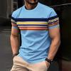 Simple Fashion Striped T Shirts For Men Summer Casual Short Sleeve 3D Printed Crew Neck T-shirts Trend Streetwear Hip Hop Tees