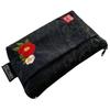 Senshishuin Nishijin Brocade Pouch with Black Lace and Camellia Design (Lined) (Small)