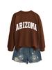 Arizona Women's Oversized Pullover Sweatshirt Crew Neck Casual Long Sleeve Fall Winter Loose Fit Tee Shirts