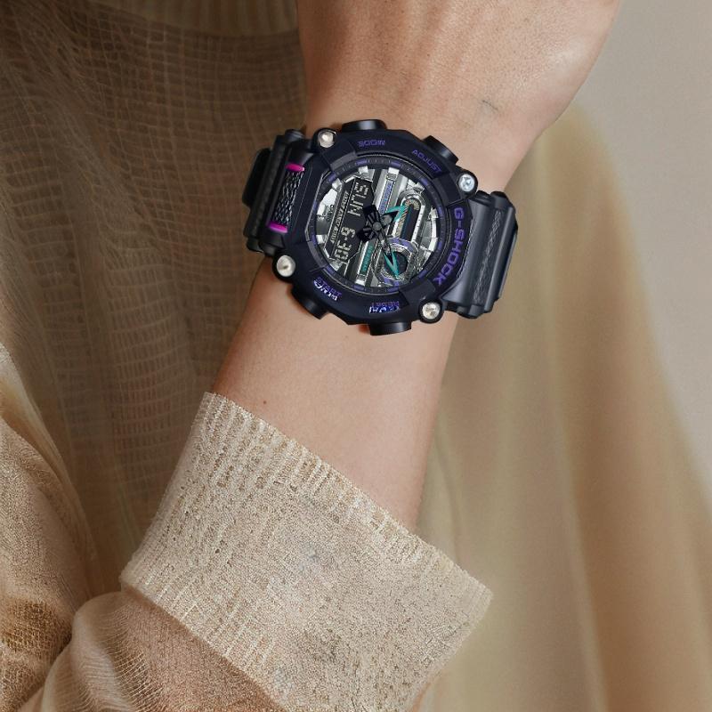 Casio Элегантные кварцевые часы с водозащитой 200 м Мужские часы Черные GA-900AS-1A