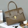 Vintage Genuine Leather Tote Bag Plant Tanned Cow Leather Large Capacity Briefcase Women's Business Trip Commuter Bag