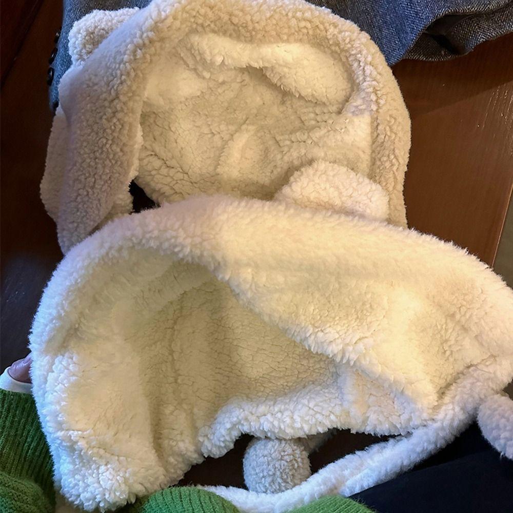 Fashion Cute Bear Ears Warm Windproof Cap Lamb Hair Cap Winter Hat Beanies