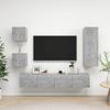 VidaXL TV Unit Set 5 Pcs Concrete Grey Chipboard