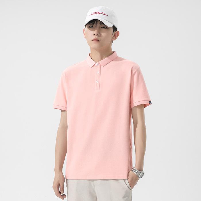Summer Short-sleeved New Polo Shirt Men's Short-sleeved Trendy Versatile Lapel Base Solid Color T