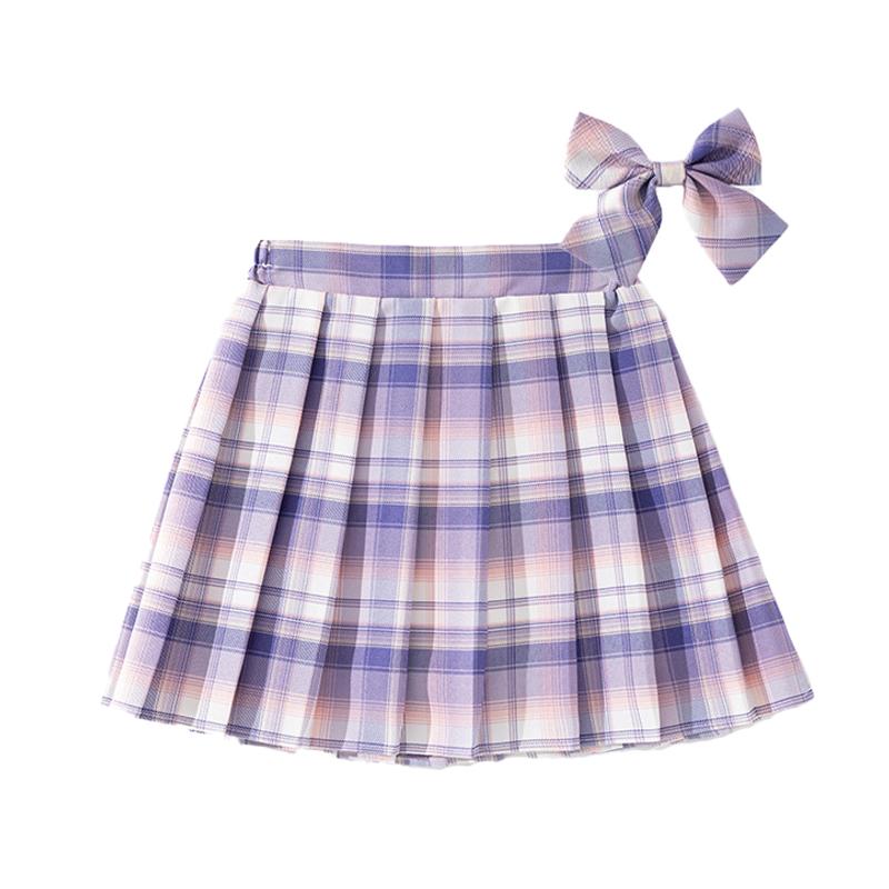 Юбки-плиссе в полоску и клетку для девочек JK, 13 цветов, 120-170, летняя детская школьная короткая юбка принцессы