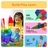 PicassoTiles Set of Magnetic Building Clear Magnetic 3D Building Blocks for Construction Playboards Unlock Your and More 60-Piece Tiles, - Creativity,