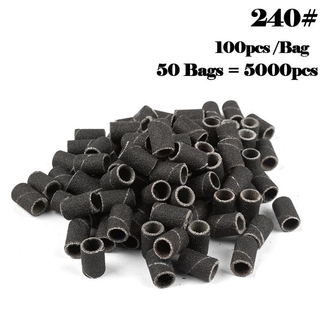 5000 шт шлифовальные ленты для дизайна ногтей 80 # 120 # 180 # 240 шлифовальная лента для маникюра, дрель для удаления гель-лака, педикюра