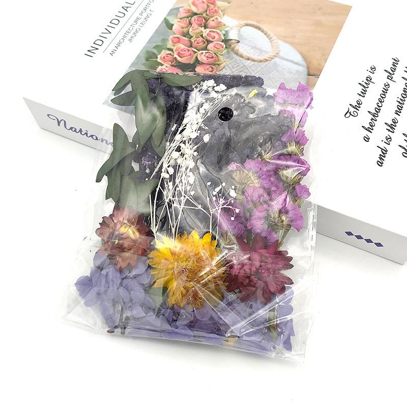 Assorted Dried Flower Craft Kit: Everlasting Flowers, Handmade Scented Candles, Photo Frames, Stickers, Air-Dried Hydrangea.