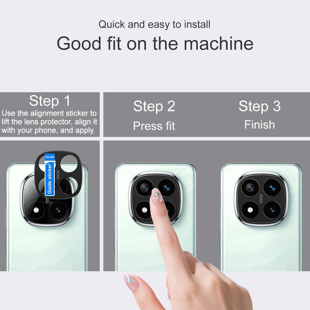 Для Redmi Note 14 Pro Plus 5G Пленка из стекла для объектива IMAK Стильный протектор камеры премиум-класса