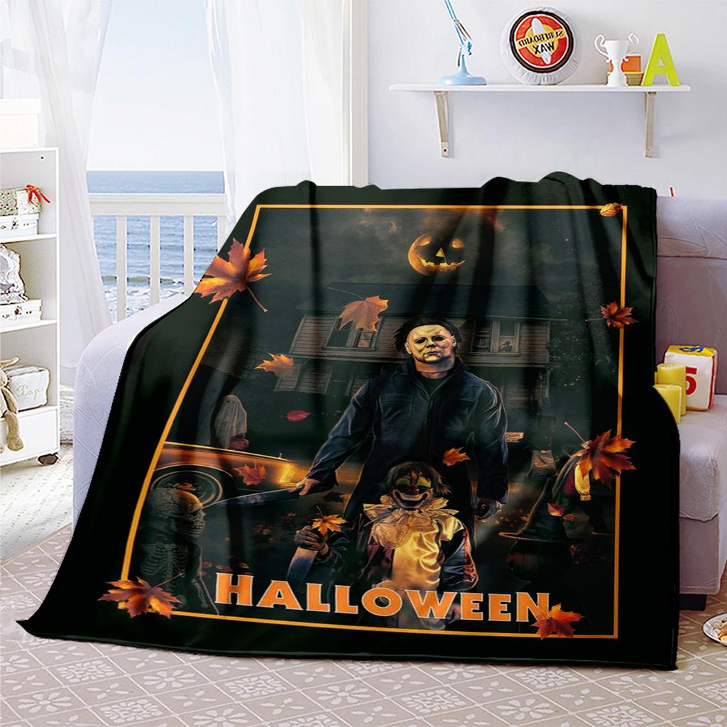 Halloween Horror Movie Poster Blanket Perfect All Seasons Soft Comfortable Sofa Office Nap Travel Festive Gift