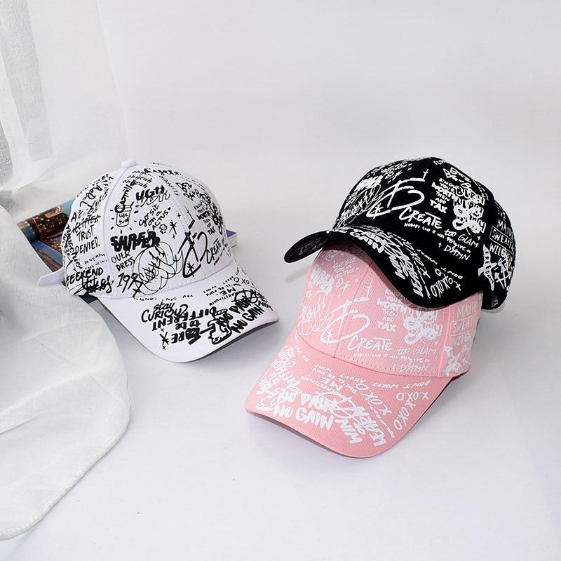 Graffiti Printed Hat Spring and Summer Men Baseball Cap Cotton Fashion Sunshade Casual Hat for Boy Girl