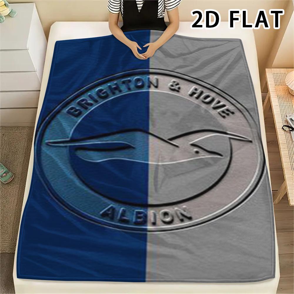1Pc Brighton Print Flannel Blanket, High quality Comfortable for All Seasons, Home Decor, Warmth and Comfort, Perfect for Christmas Gifts