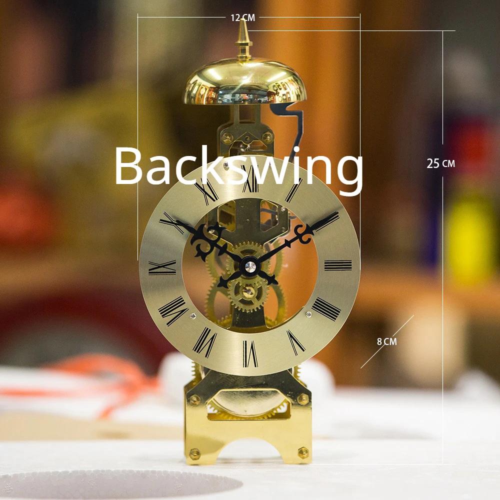 Ретро Механические Настольные Часы Эстетичные Металлические Настольные Часы Вращающиеся Шестерни Большие Для Гостиной Офиса Стола Винтажное Украшение Дом