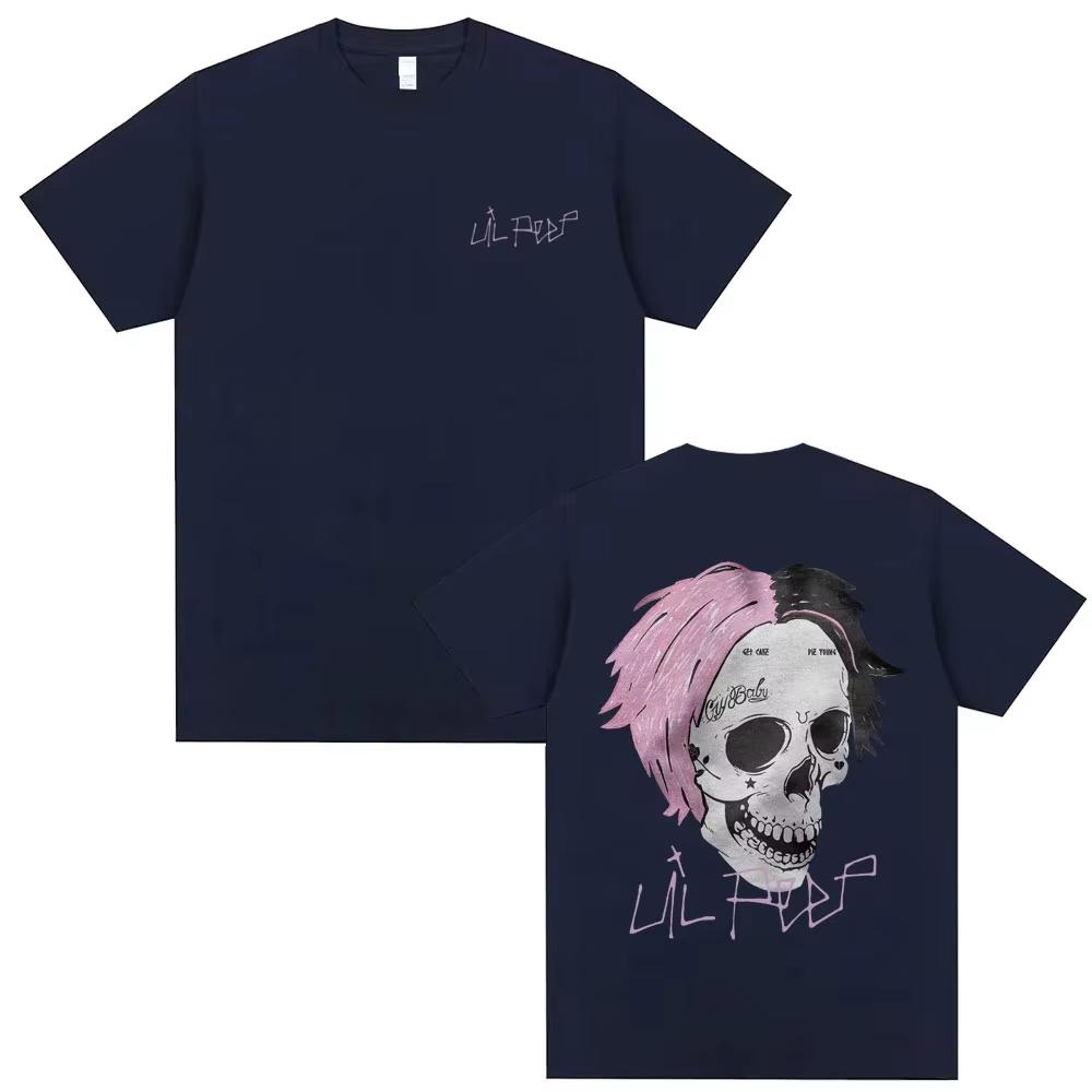 Rapper Lil Peep Mens pure Cotton shirt Y2k Fashion album Graphic Oneck unisex shirt Summer Hip Hop fashion High Quality Top