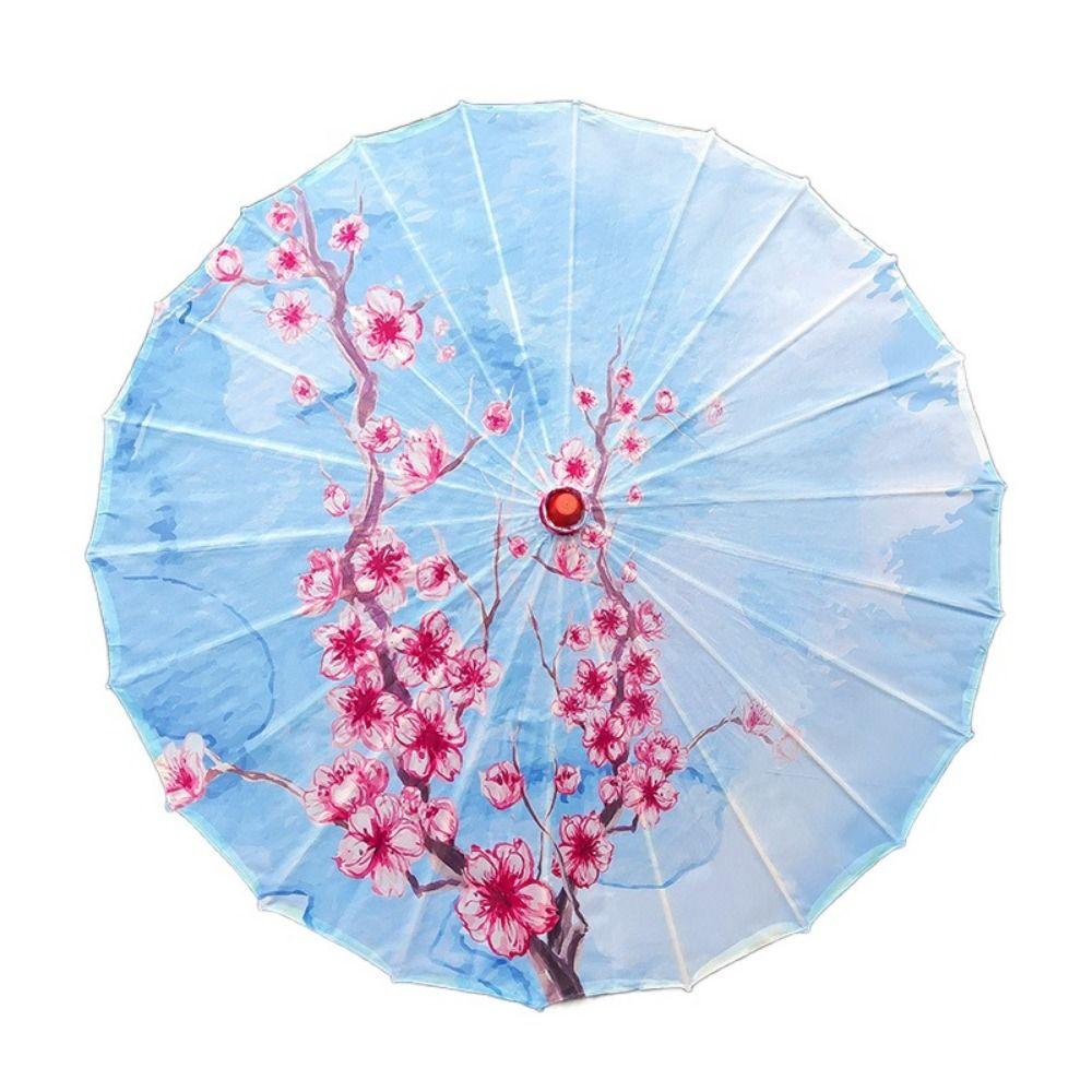 Vintage Chinese Silk Umbrella Decorative Hanging Stick Umbrella Sturdy Oiled Paper Umbrella Kids