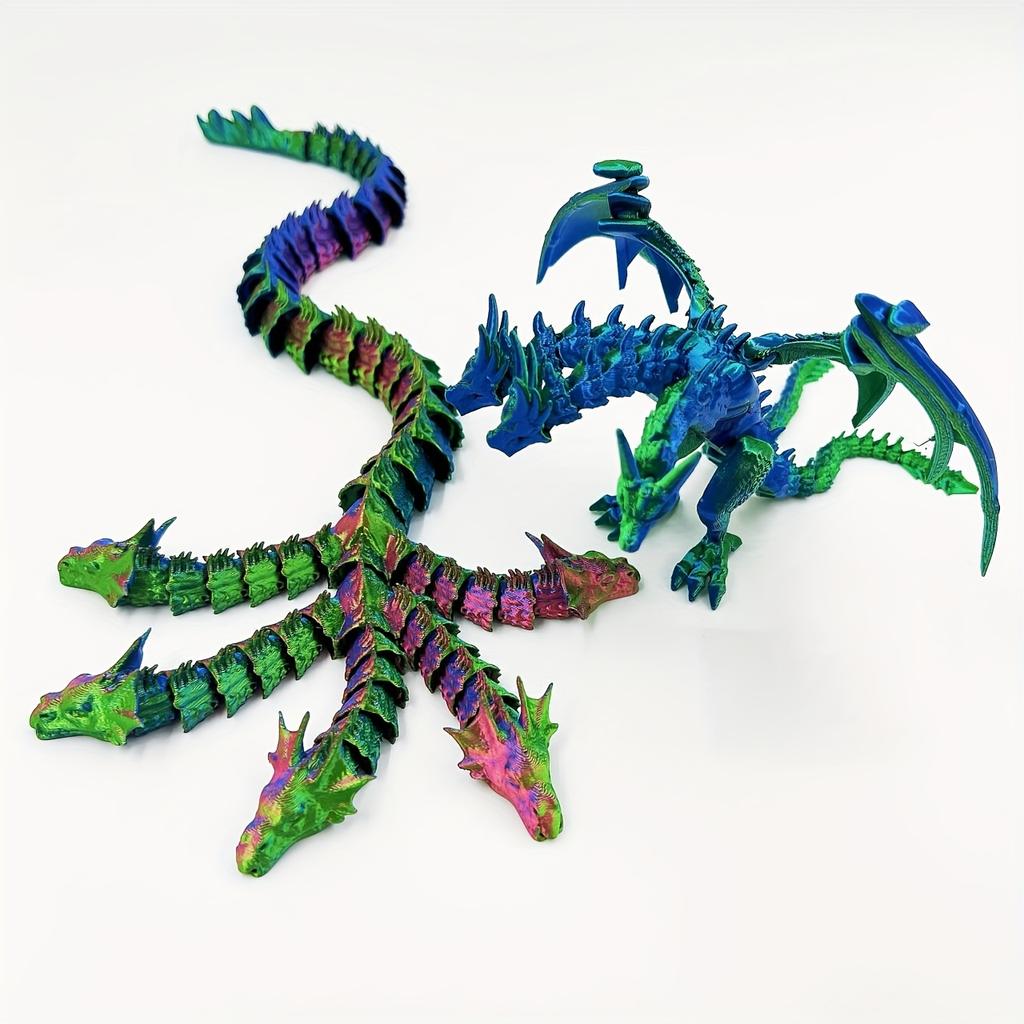 3D printed five headed dragon+three headed dragon combination statue model home decoration Easter gift creative trendy figurine