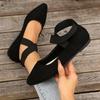 Fashion Flat Shoes Comfortable Dress Shoes Elastic Ankle Straps Classic Ballerina Flats Slip On For Women