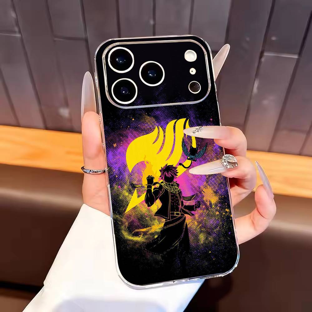 Anime F-Fairys LOGO T-Tail Phone Case For iPhone17,16,15,14,13,12,11 Plus,Pro Max Soft Transparent Cover