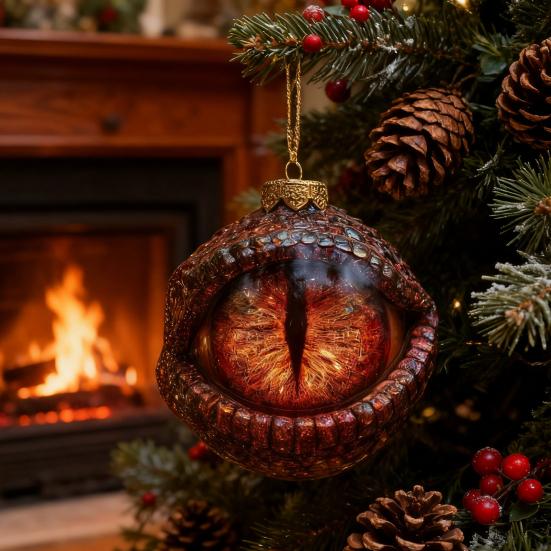 Dragon's Eye Christmas Ornament Mystic Dragon Eye 2D Flat Acrylic Xmas Tree Hanging Ornaments for Fantasy Lovers