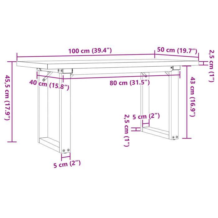 VidaXL Table Basse Cadre en O, Table d'Appoint, Bout de Canapé, Meuble de Salon Salle de Séjour, 100x50x45,5 cm Bois de Pin 3282732