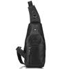 Men Leather Sling Bag Casual Shoulder Chest Crossbody Bag Hiking Travel Daypack