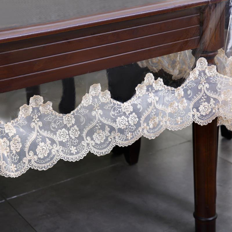 Скатерть из ПВХ, прозрачная, прозрачная, защитная, пластиковая, мягкая, стеклянная, водонепроницаемая, маслостойкая, для столовой, кружевное полотенце, домашний декор