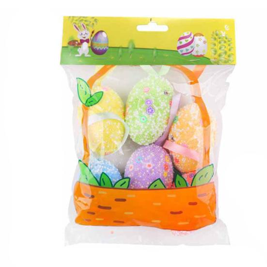 Yousheng 6 шт. пасхальных украшений для яиц, пасхальные красочные подвесные яйца из пенопласта, украшение для весеннего домашнего декора для вечеринки