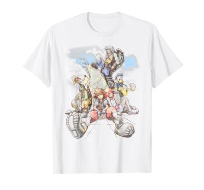 Футболка Disney Kingdom Hearts Групповой снимок Глубокое погружение Эскиз