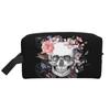 Косметичка с черепом на Хэллоуин, переносная дорожная косметичка для женщин, девушек и мужчин, водонепроницаемая косметичка с застежкой-молнией
