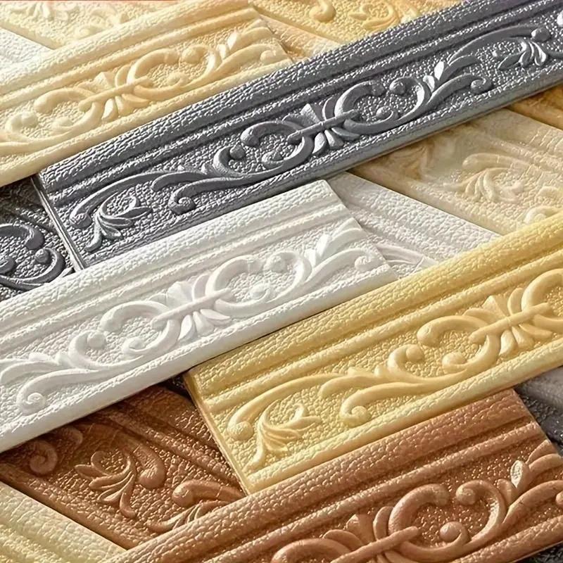 1 шт. 230 см/90,55 дюйма 3D Пенопластовая Декоративная Линия для Стен Самоклеящаяся Плинтусная Обойная Наклейка на Стену для Домашнего Декора