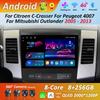 Мультимедийный плеер с автомобильным радио Android 14 для Citroen C-Crosser для Peugeot 4007 для Mitsubishi Outlander 2005 - 2013 4G HD экран
