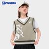 Fila Fusion Женский свободный жилет из жаккардового трикотажа с V-образным вырезом
