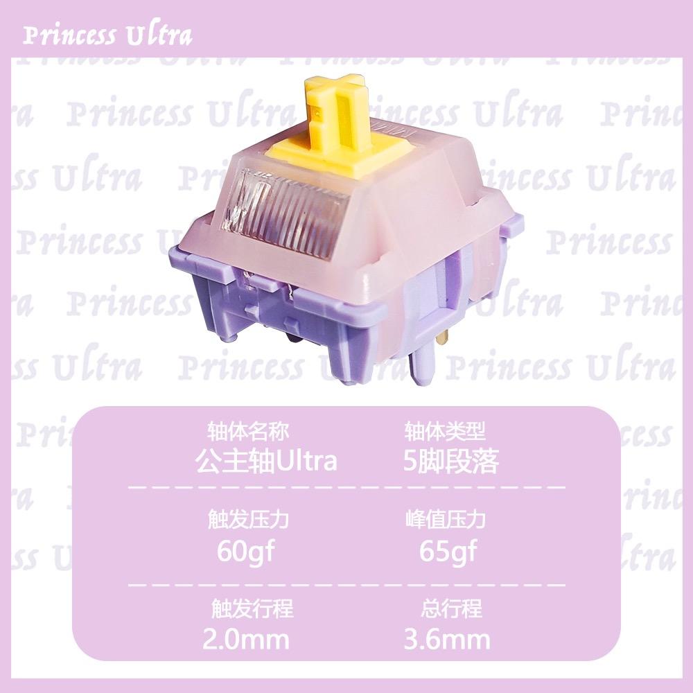 MMD Princess V5 Ultra Switch Линейные тактильные 5-контактные 38/45/53/48/60 г Механические переключатели для клавиатуры HIFI Молочный корпус SMD Заводская смазка