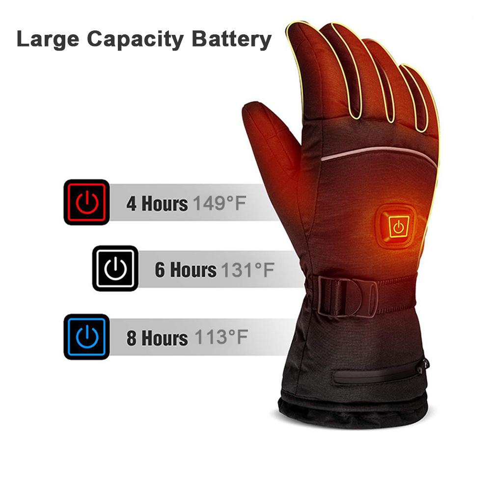 Heated Gloves for Men Women Touchscreen Electric Heating Skiing Gloves Thickened Winter Thermal Gloves Hand Warmer with 3 Heating Levels for Riding S