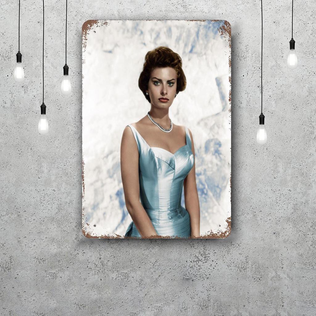 sophia loren Vintage Metal Tin Signs Posters Decor Retro Metal Plaque Wall Art Decor for Garage Bar