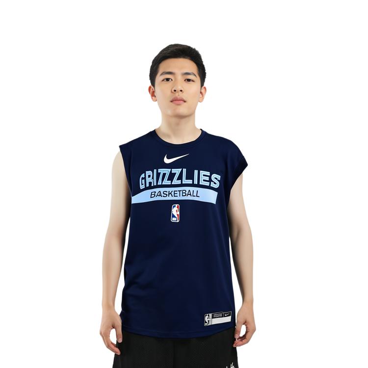 Nike Тренировочная футболка без рукавов Memphis Grizzlies Dri-Fit NBA, новая версия, мужские топы, темно-синие, FN5207-419