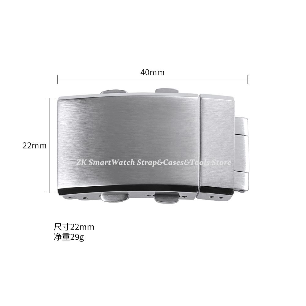 316L Solid Stainless Steel Watch Clasp 18mm 20mm 22mm Extendable Adjustable Folding Watch Buckle Metal Silver Buckle Accessories