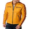 Men's Real Leather Yellow Jacket