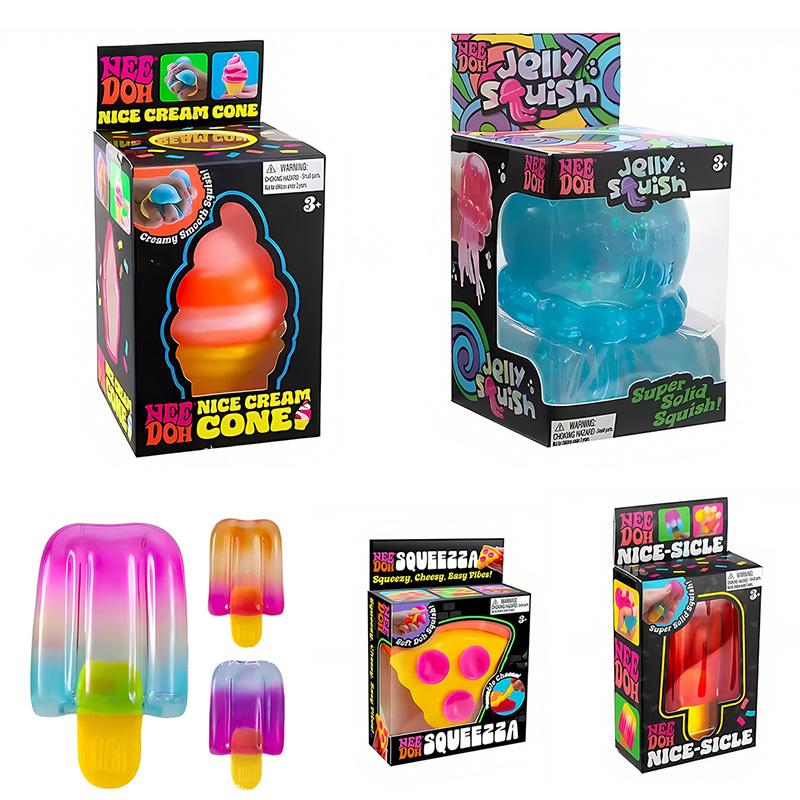 Needoh Squeezza Пицца Сквиши Игрушка-антистресс Мягкое тесто Сжималка Снятие стресса Сенсорная игрушка для взрослых Против тревожности Игрушка с медленным возвратом