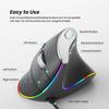 Nulea M504 Проводная вертикальная мышь USB Эргономичная оптическая мышь с 4 регулируемыми DPI 11 режимами подсветки RGB для ноутбука ПК настольного компьютера Mac Серый