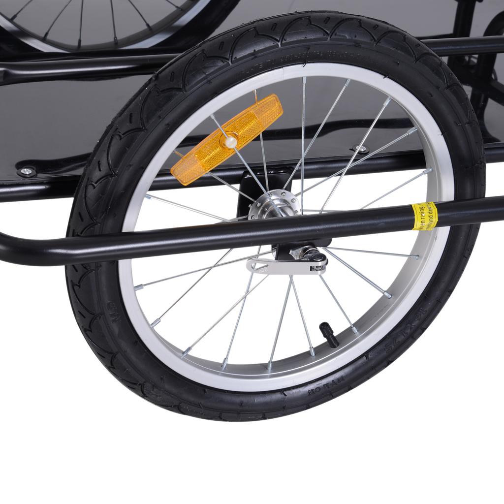 Bike Cargo Trailer Bicycle Trailer Cargo Storage Cart With Hitch Cycling Camping Luggage Storage Carrier Transport Steel Black
