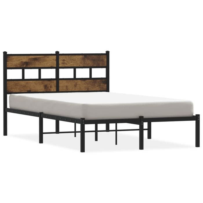 VidaXL Cadre de lit en métal sans matelas chêne fumé 120x190 cm 4017050
