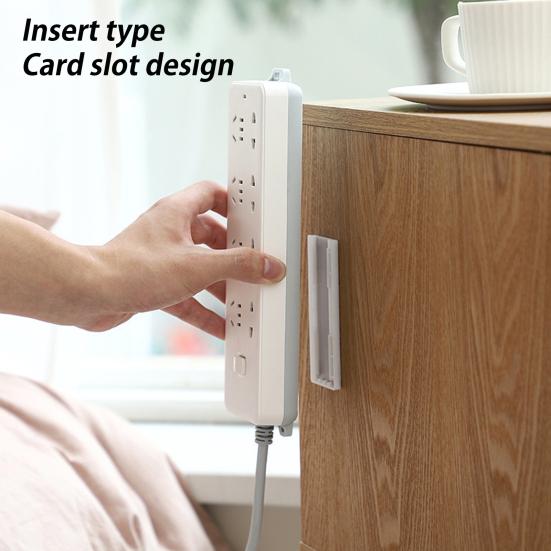 2/8Pcs Wall Mount Power Strip Holder Easy To Install Adhesive Punch-Free Socket