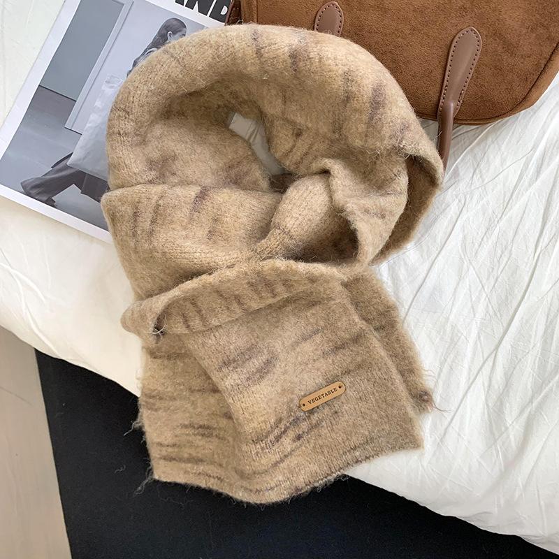 Scarf New Thickened Warm Soft Waxy Blended Women's Scarf Knitted Wool Scarf Scarf Scarf