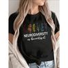 Lightweight And Comfy T-Shirt Featuring a Beautiful Neurodiversity Design with a Vibrant Floral Print, Ideal for Everyday Use at Home,