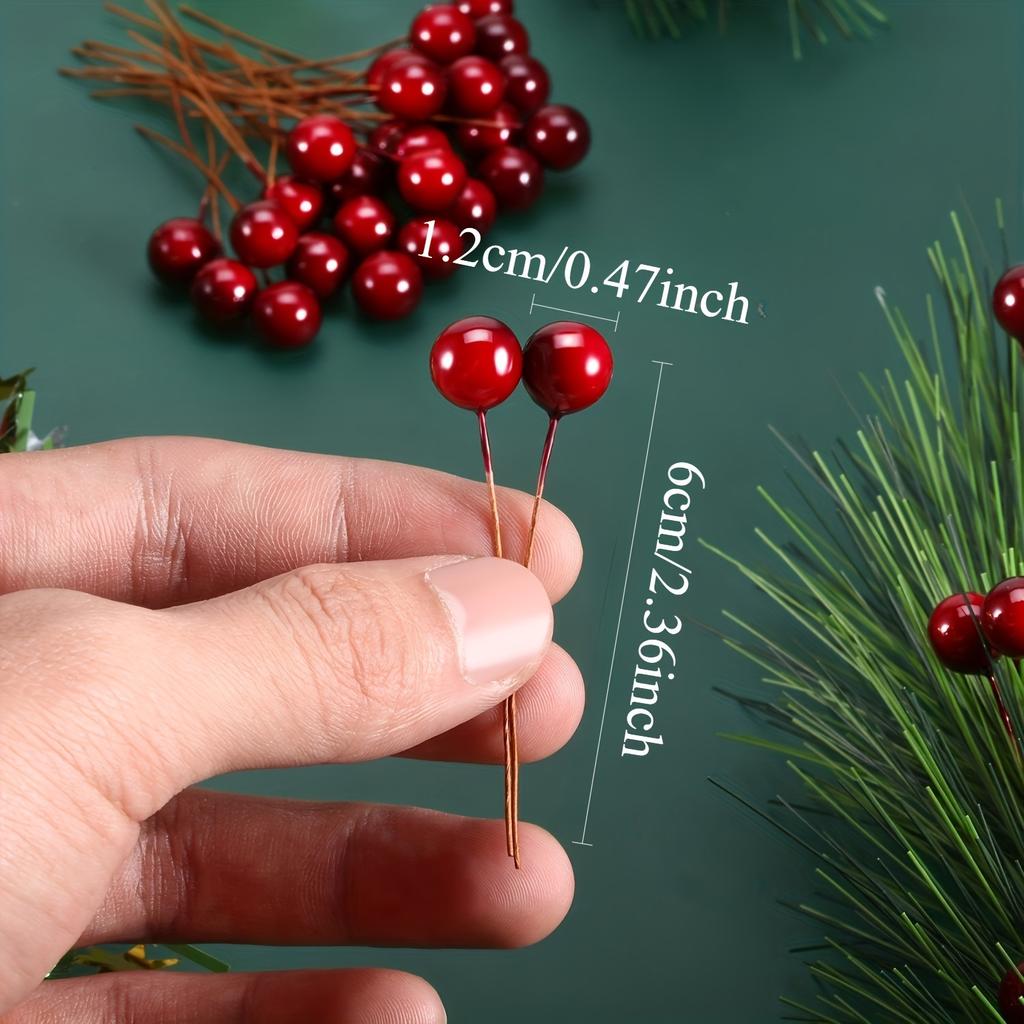 Сувенирная подставка 20 шт. Искусственные ягоды падуба, 100 шт. Мини 10 мм Имитация ягод Декор на проволоке для украшения рождественской елки Цветочный венок DIY