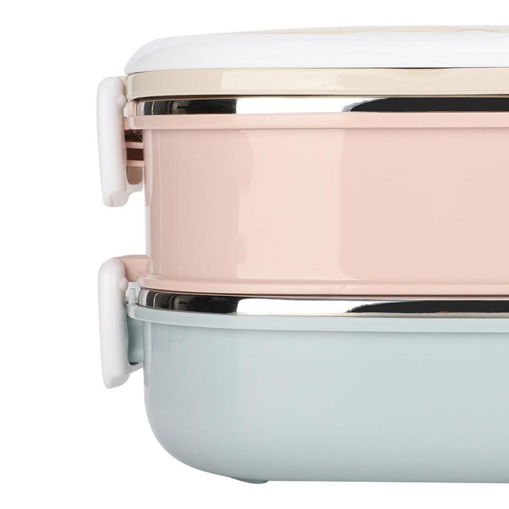 1 Tier/2 Tier/3 Tier Stainless Steel Lunch Box Round Shape Thermal Food Container For Adults