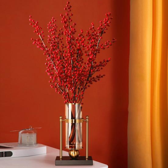 Имитация красных фруктов, не выцветающая, сделай сам, легкая декоративная поддельная пена, красные фрукты, ветка растения для сада