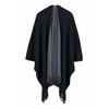 Autumn and Winter European and American Style Thickened Simple and Versatile AB Double-sided Split Large Shawl Knitted Sweater Cape Warp Knitting